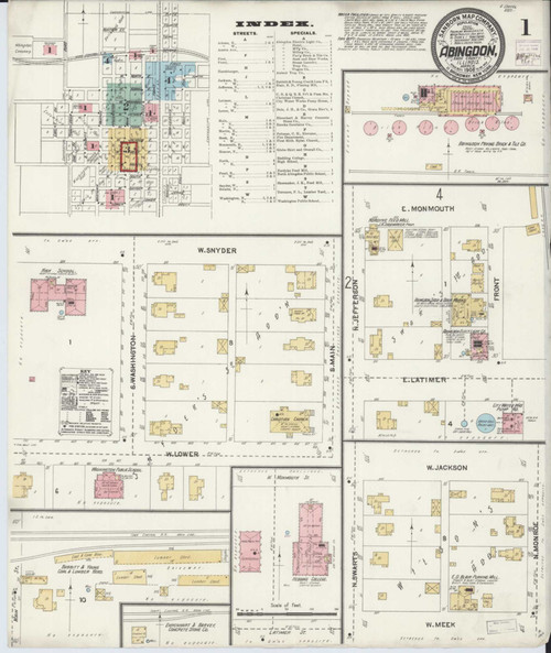 Abingdon Illinois 1906 - Fire Insurance Index - Old Map Reprint