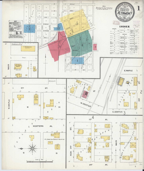 Altamont Illinois 1906 - Fire Insurance Index - Old Map Reprint
