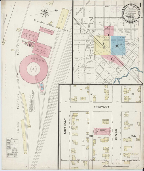 Amboy Illinois 1885 - Fire Insurance Index - Old Map Reprint