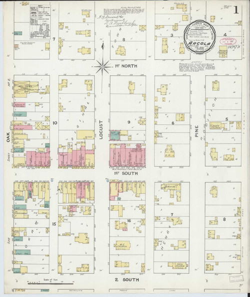 Arcola Illinois 1892 - Fire Insurance Index - Old Map Reprint