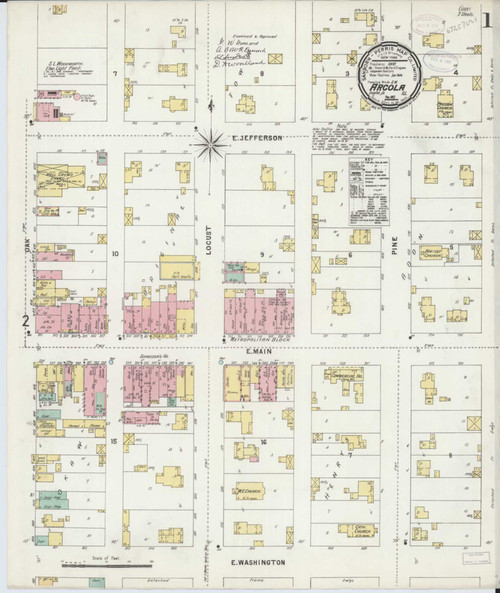 Arcola Illinois 1897 - Fire Insurance Index - Old Map Reprint