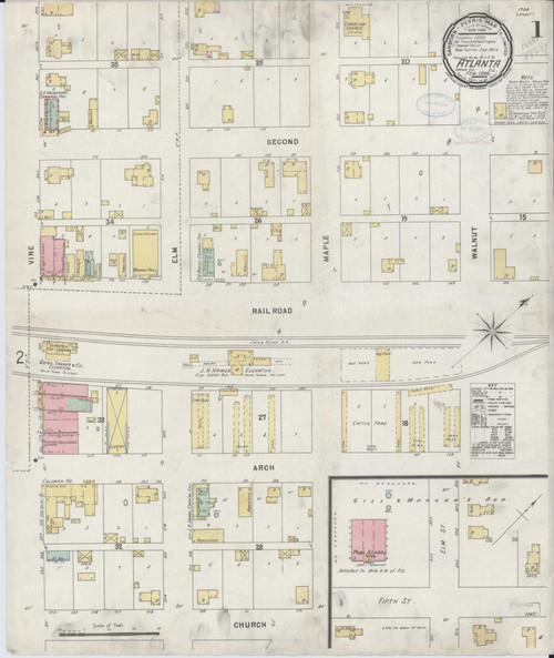 Atlanta Illinois 1898 - Fire Insurance Index - Old Map Reprint