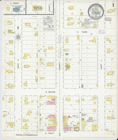 Atwood Illinois 1909 - Fire Insurance Index - Old Map Reprint
