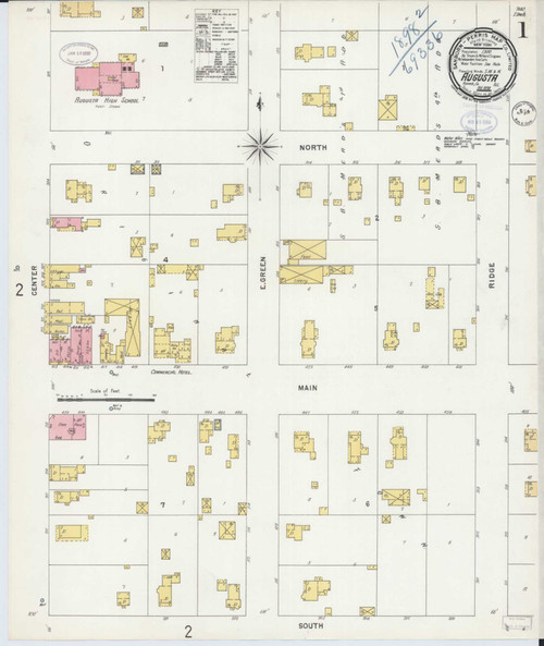 Augusta Illinois 1898 - Fire Insurance Index - Old Map Reprint