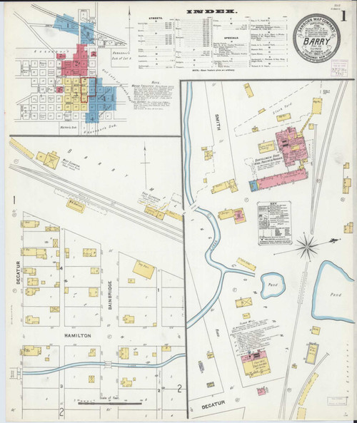 Barry Illinois 1905 - Fire Insurance Index - Old Map Reprint