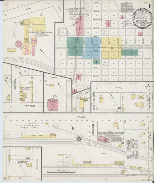 Bushnell Illinois 1893 - Fire Insurance Index - Old Map Reprint