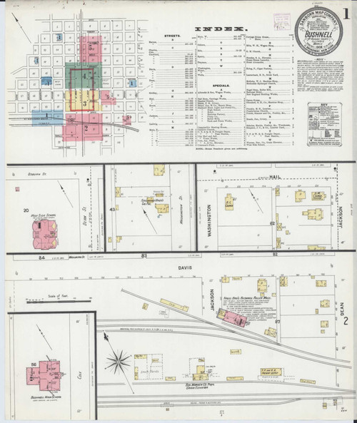 Bushnell Illinois 1906 - Fire Insurance Index - Old Map Reprint