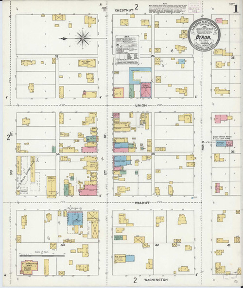 Byron Illinois 1904 - Fire Insurance Index - Old Map Reprint
