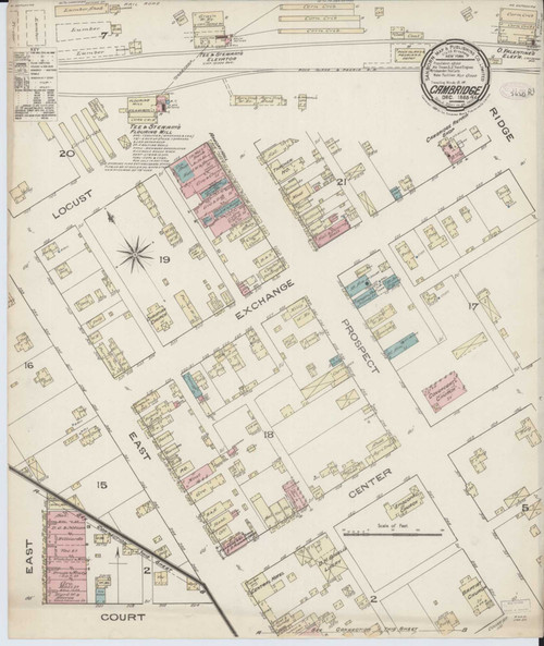 Cambridge Illinois 1885 - Fire Insurance Index - Old Map Reprint