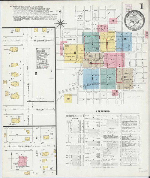 Canton Illinois 1902 - Fire Insurance Index - Old Map Reprint
