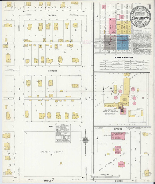 Chatsworth Illinois 1911 - Fire Insurance Index - Old Map Reprint