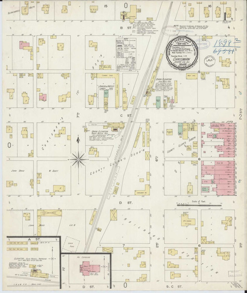 Chrisman Illinois 1898 - Fire Insurance Index - Old Map Reprint