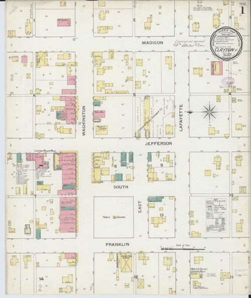 Clayton Illinois 1893 - Fire Insurance Index - Old Map Reprint
