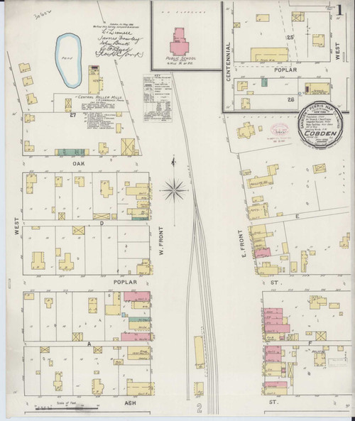 Cobden Illinois 1894 - Fire Insurance Index - Old Map Reprint