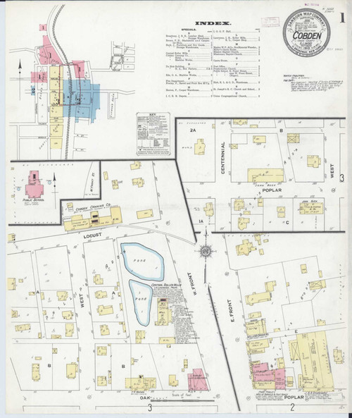 Cobden Illinois 1910 - Fire Insurance Index - Old Map Reprint