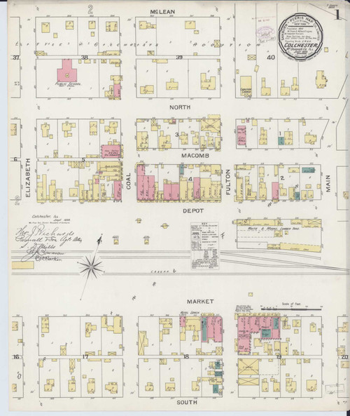 Colchester Illinois 1893 - Fire Insurance Index - Old Map Reprint