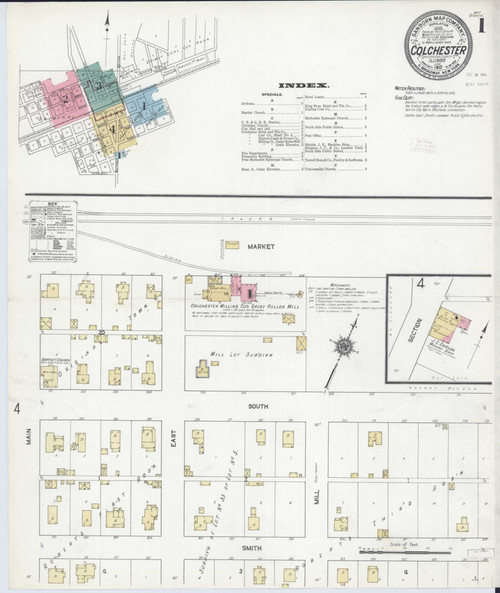Colchester Illinois 1912 - Fire Insurance Index - Old Map Reprint