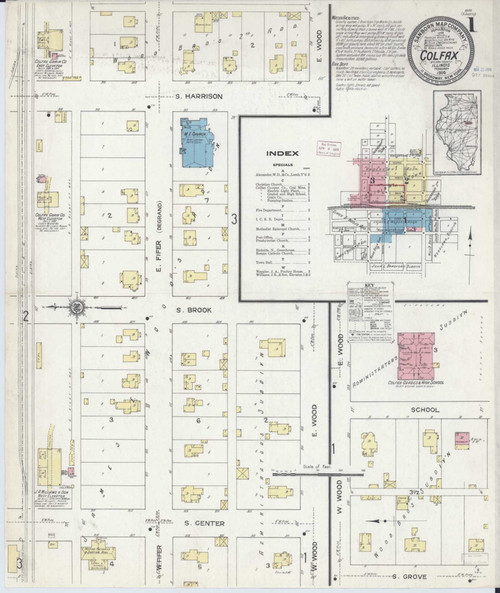 Colfax Illinois 1914 - Fire Insurance Index - Old Map Reprint