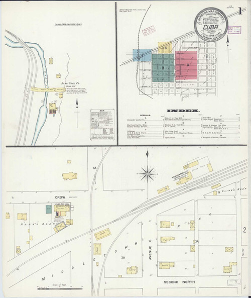 Cuba Illinois 1909 - Fire Insurance Index - Old Map Reprint