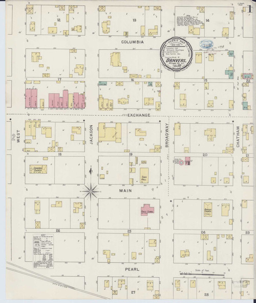 Danvers Illinois 1894 - Fire Insurance Index - Old Map Reprint