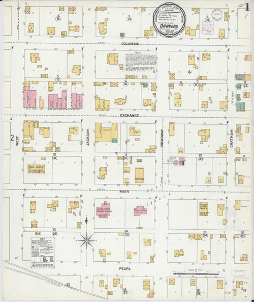 Danvers Illinois 1901 - Fire Insurance Index - Old Map Reprint