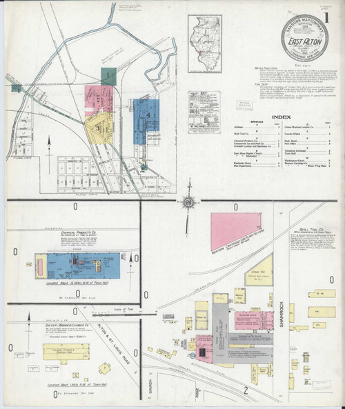 East Alton Illinois 1921 - Fire Insurance Index - Old Map Reprint
