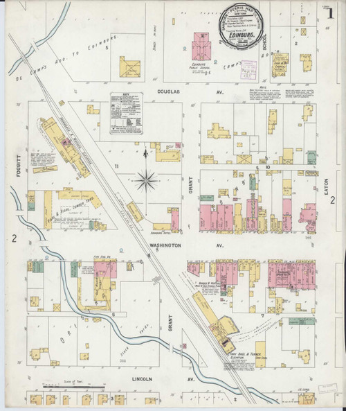 Edinburgh Illinois 1901 - Fire Insurance Index - Old Map Reprint