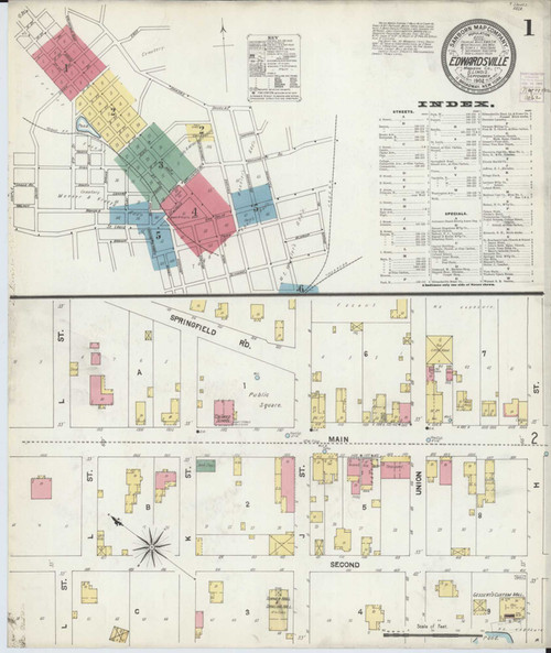 Edwardsville Illinois 1902 - Fire Insurance Index - Old Map Reprint