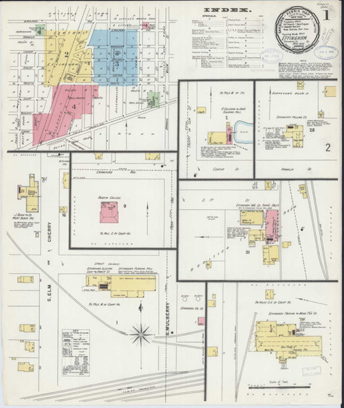 Effingham Illinois 1898 - Fire Insurance Index - Old Map Reprint