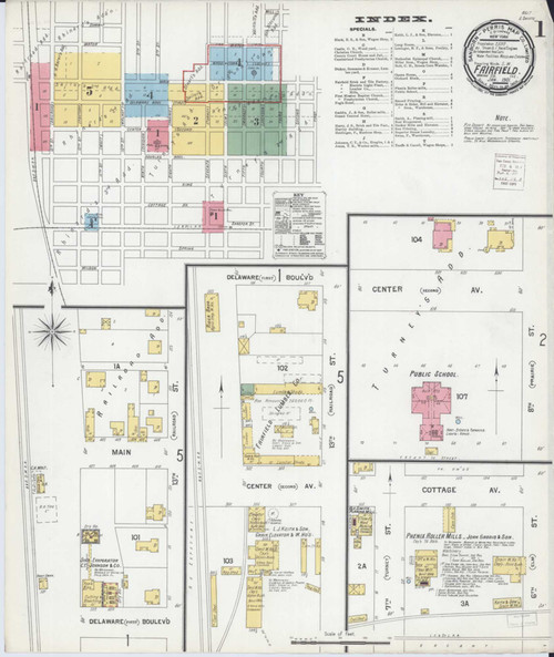 Fairfield Illinois 1901 - Fire Insurance Index - Old Map Reprint