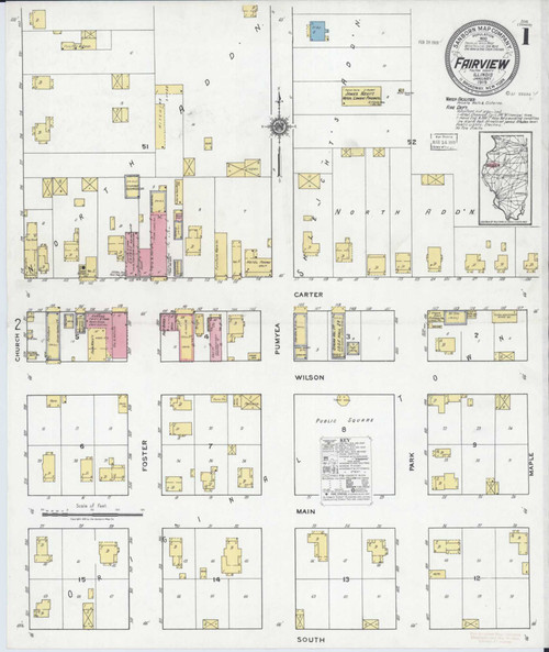 Fairview Illinois 1919 - Fire Insurance Index - Old Map Reprint