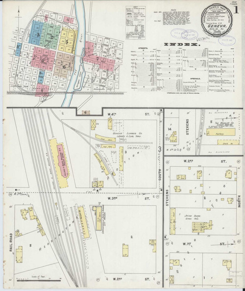 Geneva Illinois 1897 - Fire Insurance Index - Old Map Reprint