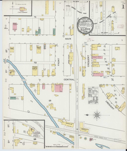 Gilman Illinois 1892 - Fire Insurance Index - Old Map Reprint