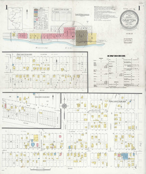 Grafton Illinois 1936 - Fire Insurance Index - Old Map Reprint