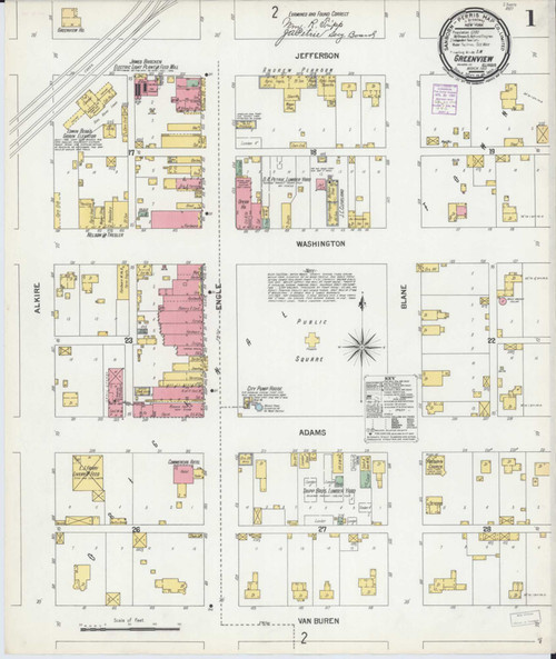 Greenview Illinois 1901 - Fire Insurance Index - Old Map Reprint