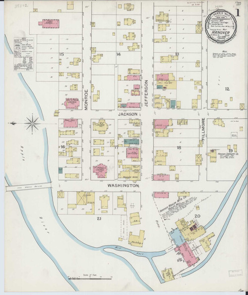 Hanover Illinois 1893 - Fire Insurance Index - Old Map Reprint