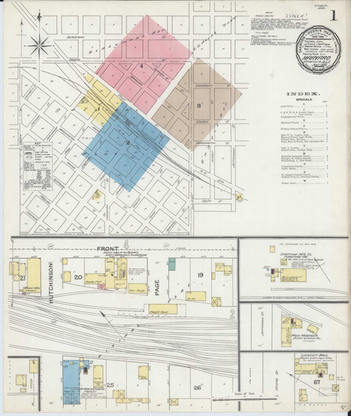 Harvard Illinois 1892 - Fire Insurance Index - Old Map Reprint
