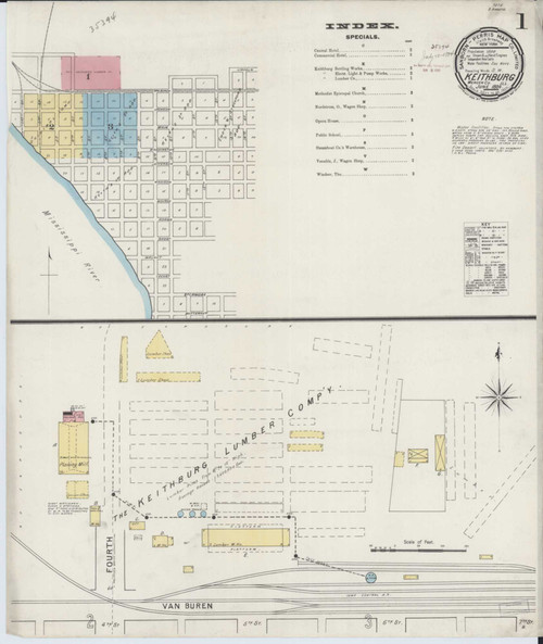 Keithsburg Illinois 1894 - Fire Insurance Index - Old Map Reprint