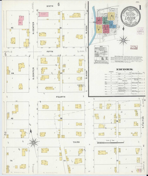 Lacon Illinois 1907 - Fire Insurance Index - Old Map Reprint