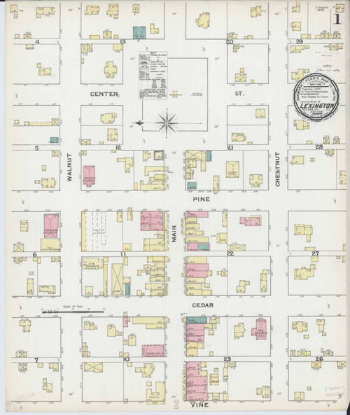 Lexington Illinois 1892 - Fire Insurance Index - Old Map Reprint