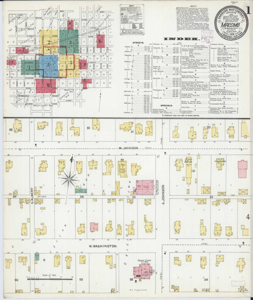 Macomb Illinois 1906 - Fire Insurance Index - Old Map Reprint