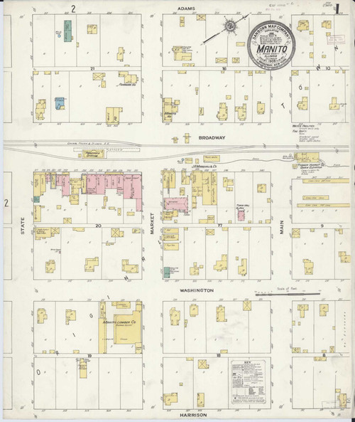 Manito Illinois 1909 - Fire Insurance Index - Old Map Reprint