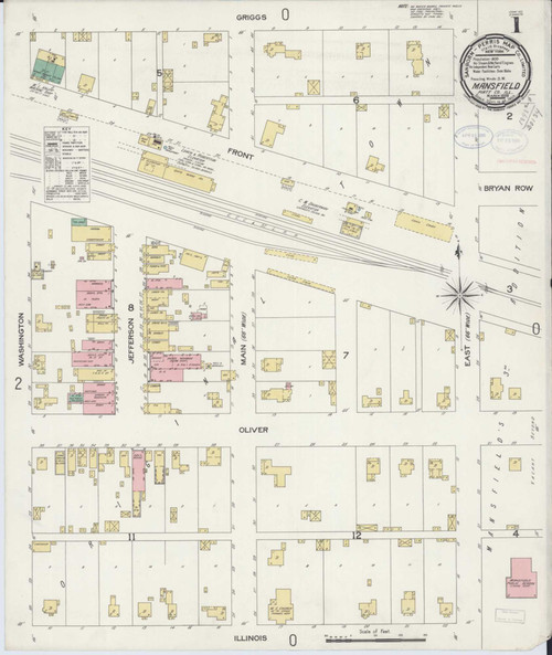 Mansfield Illinois 1898 - Fire Insurance Index - Old Map Reprint