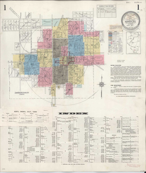 Marion Illinois 1946 - Fire Insurance Index - Old Map Reprint