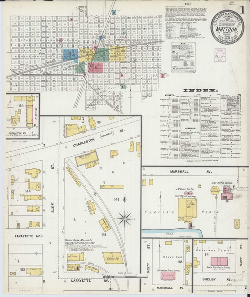 Mattoon Illinois 1902 - Fire Insurance Index - Old Map Reprint