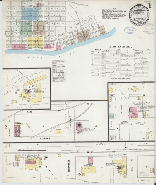 Metropolis Illinois 1897 - Fire Insurance Index - Old Map Reprint