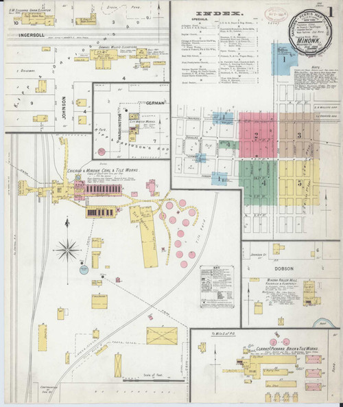 Minonk Illinois 1899 - Fire Insurance Index - Old Map Reprint