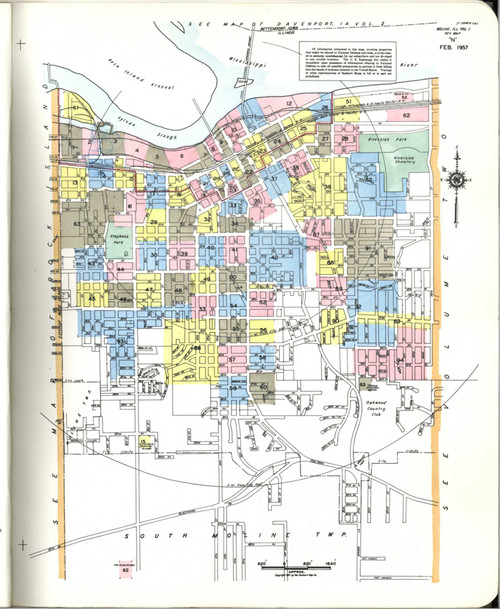 Moline Illinois 1912 V1 - Fire Insurance Index - Old Map Reprint