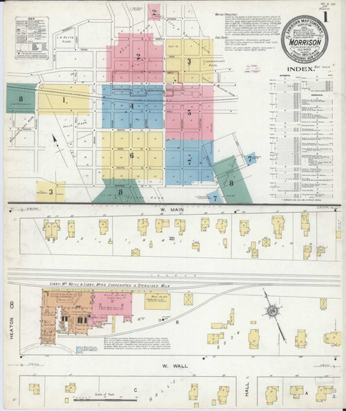 Morrison Illinois 1912 - Fire Insurance Index - Old Map Reprint