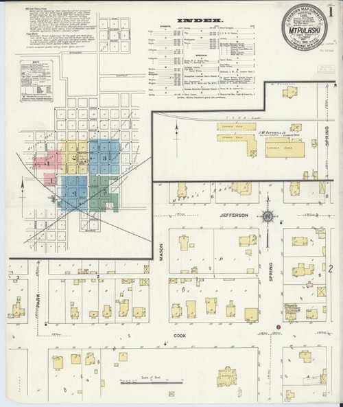 Mount Pulaski Illinois 1910 - Fire Insurance Index - Old Map Reprint